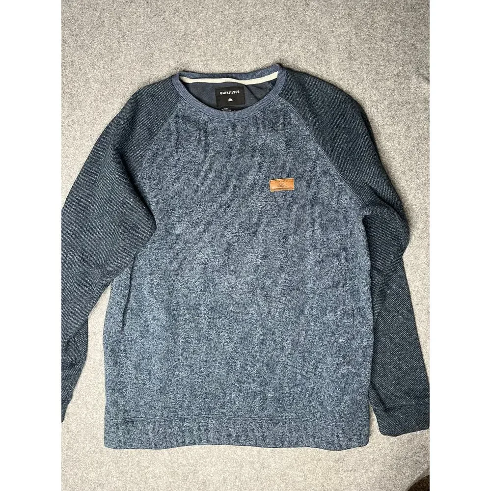 Quiksilver Keller Block Crew Sweatshirt Blue XL NWOT